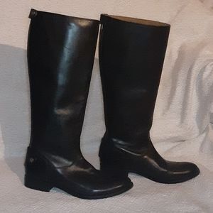 Frye Melissa Button Back Zip Boot Black Leather